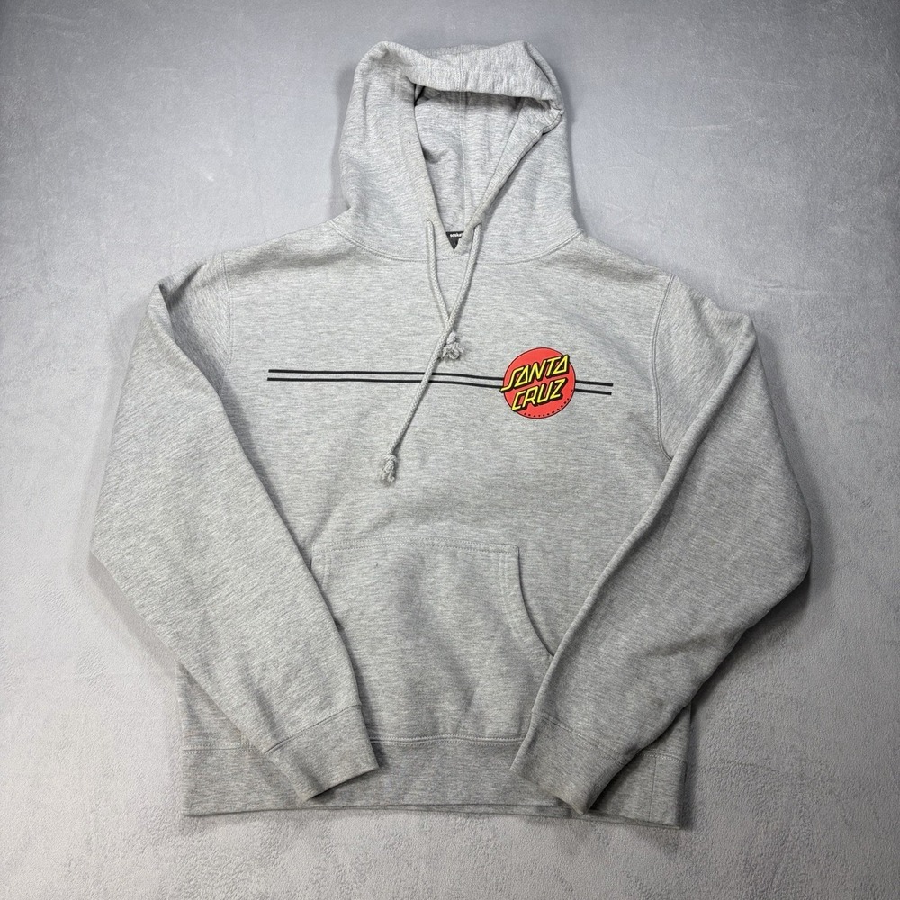 SANTA CRUZ‎ Hoodie Men's Size Large Gray Fleece Skater  Long Sleeve
